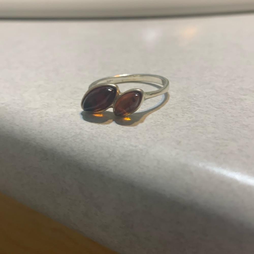 Sterling Silver .925 Amber Ring